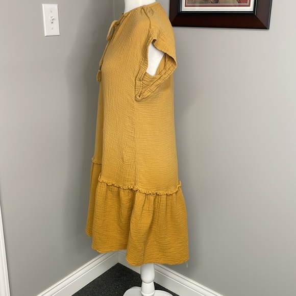 Saturday Sunday Anthropologie Golden Gauze Boho Dress - Size XS Cotton Boho Cool - Picture 3 of 6